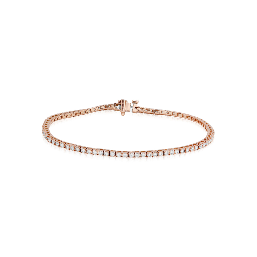 18K Rose Gold and Diamond Tennis Bracelet