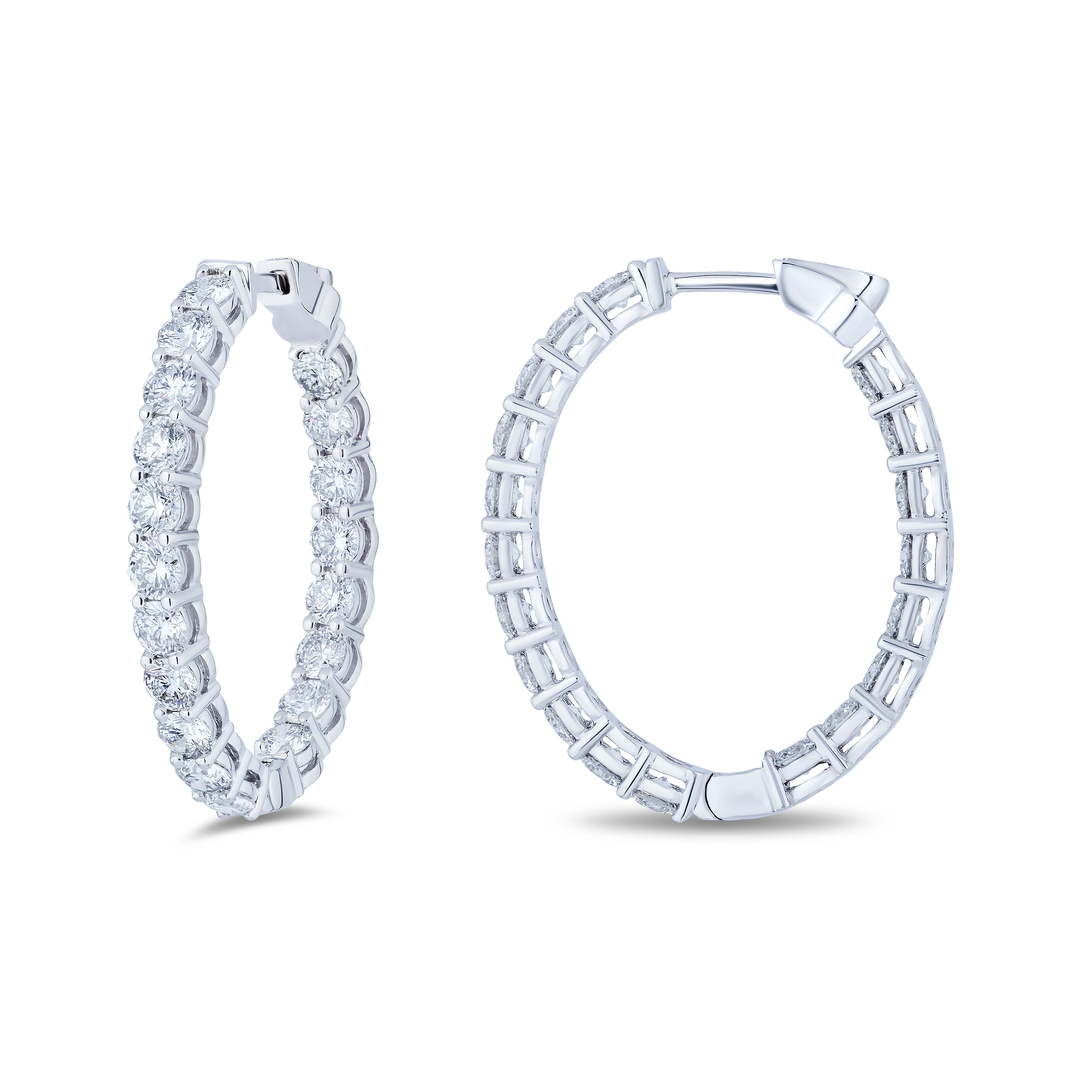 TIVOL 18K White Gold and Diamond Inside/Out Hoop Earrings - 3EHO10010