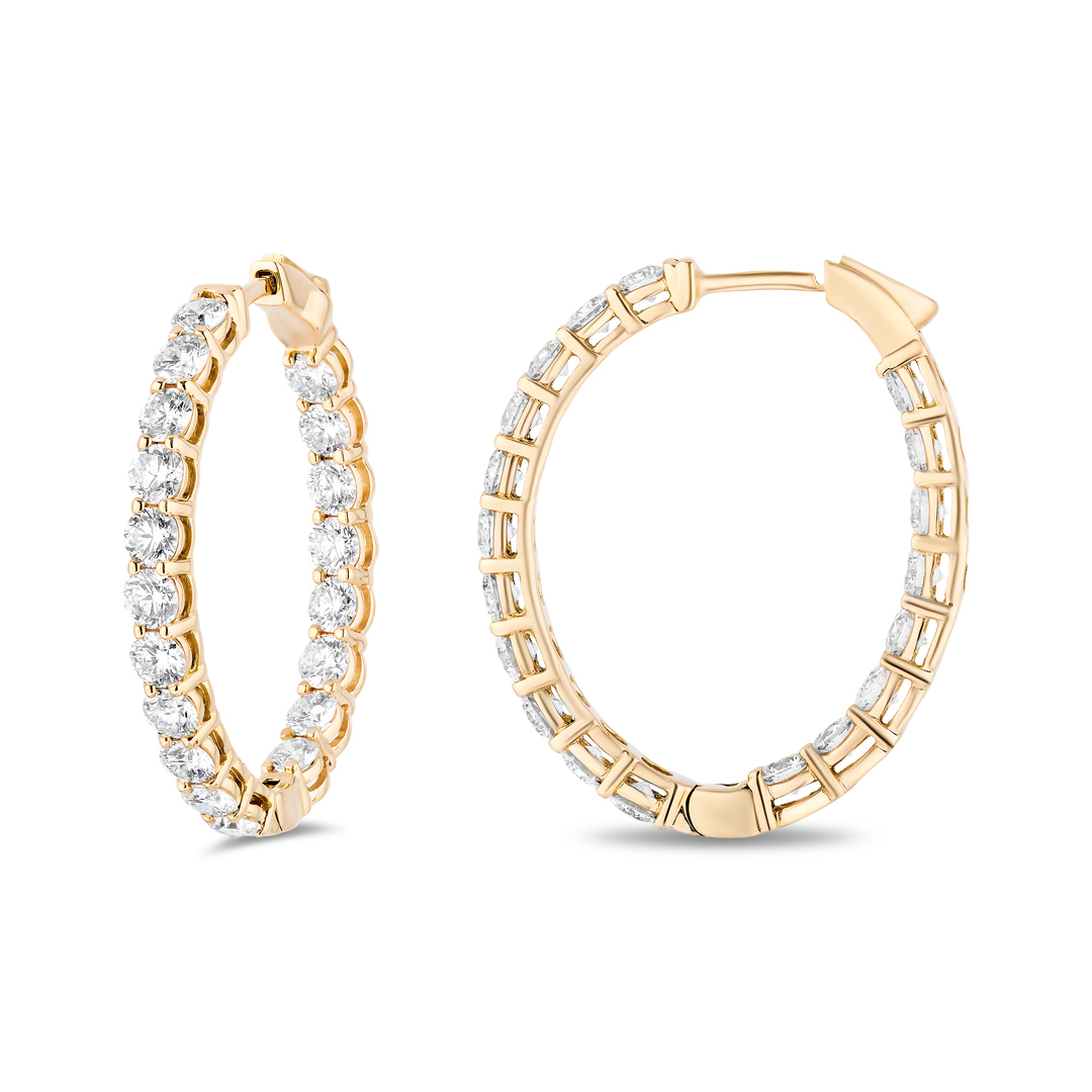 TIVOL 18K White Gold and Diamond Inside/Out Hoop Earrings