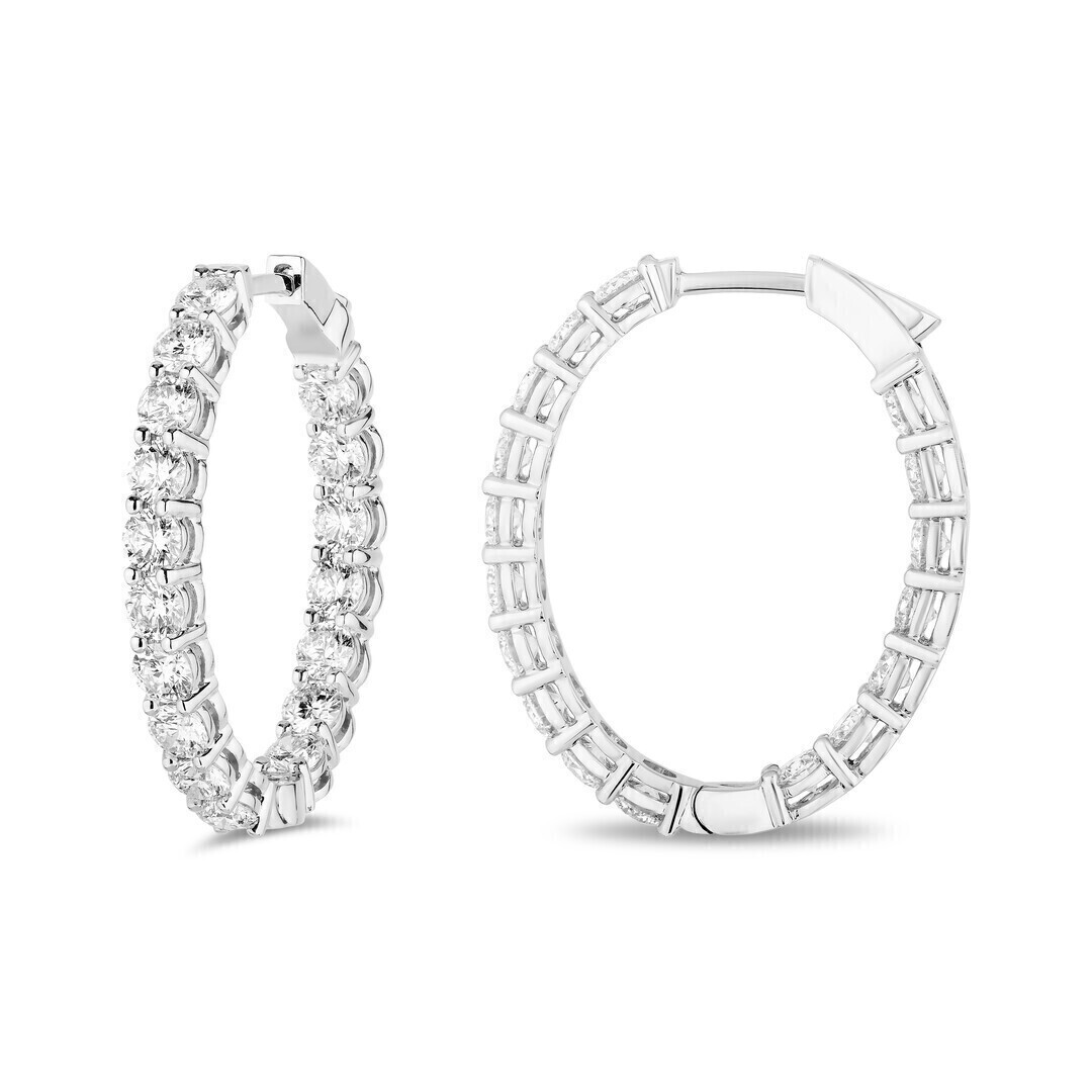 TIVOL 18K White Gold and Diamond Inside/Out Hoop Earrings