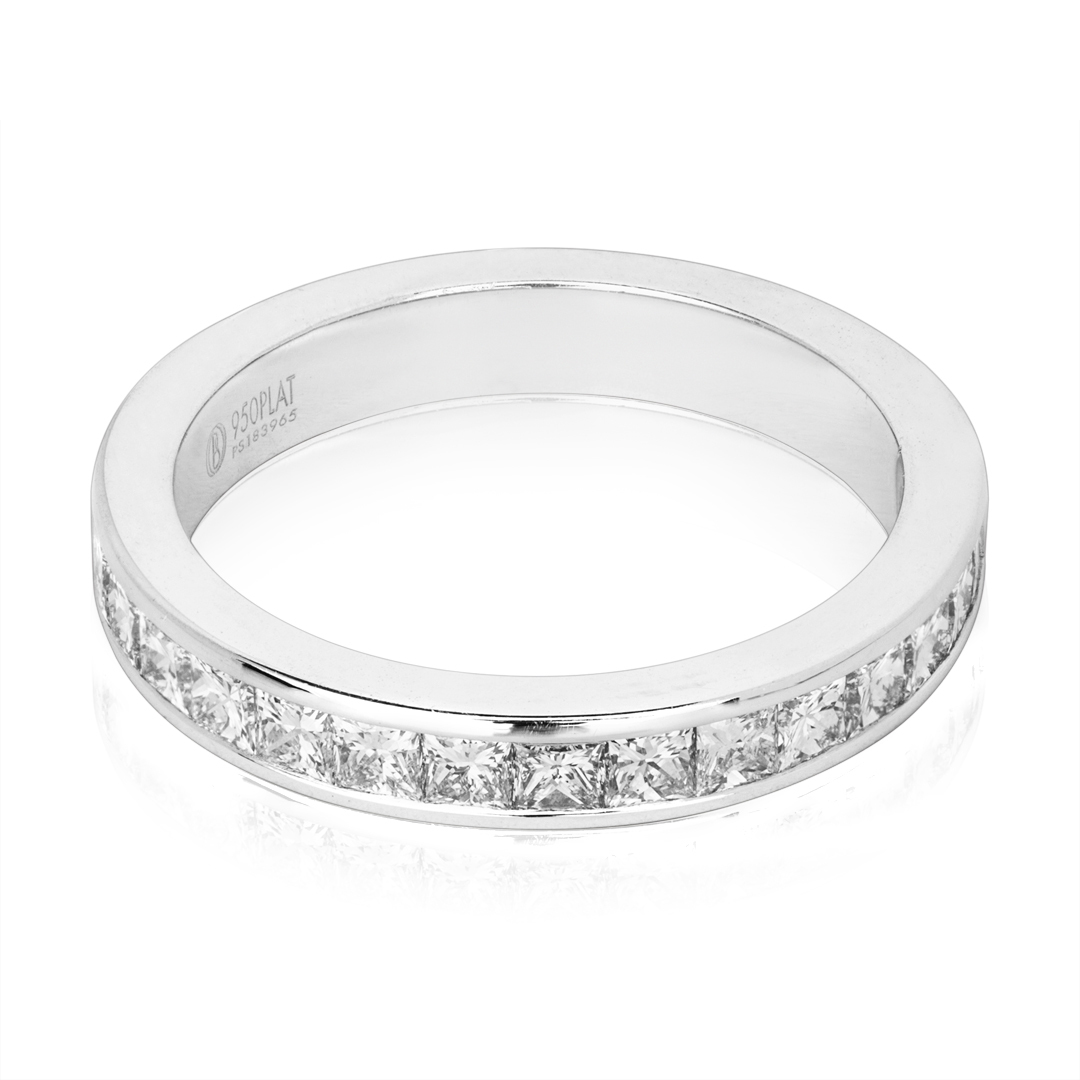 Platinum Princess Cut Diamond Eternity Band