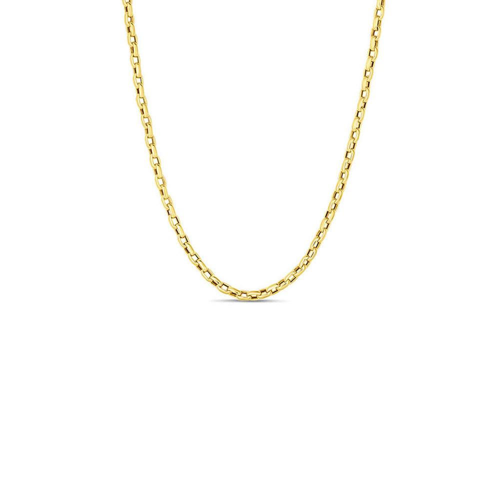 18K Yellow Gold Square Link Chain Necklace