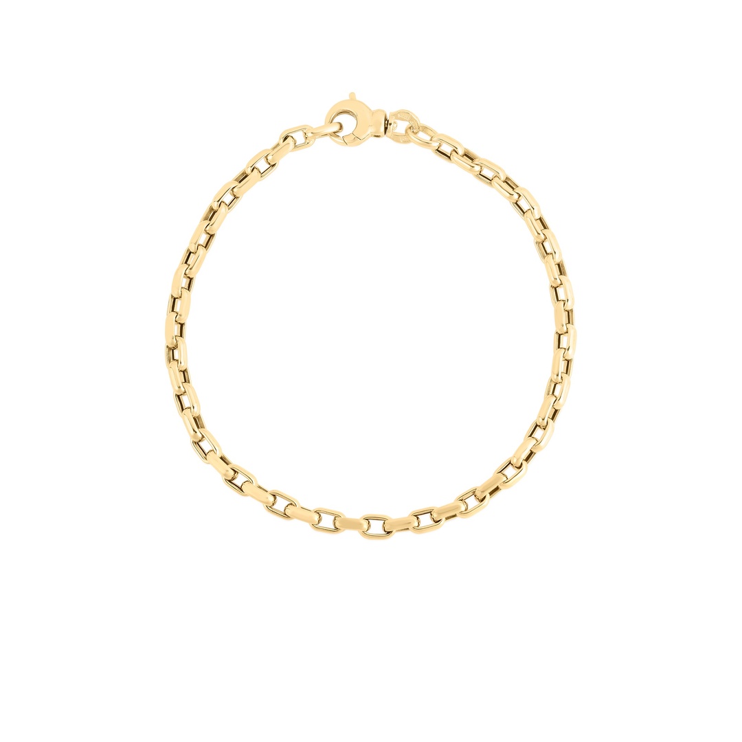 18K Yellow Gold Square Link Bracelet