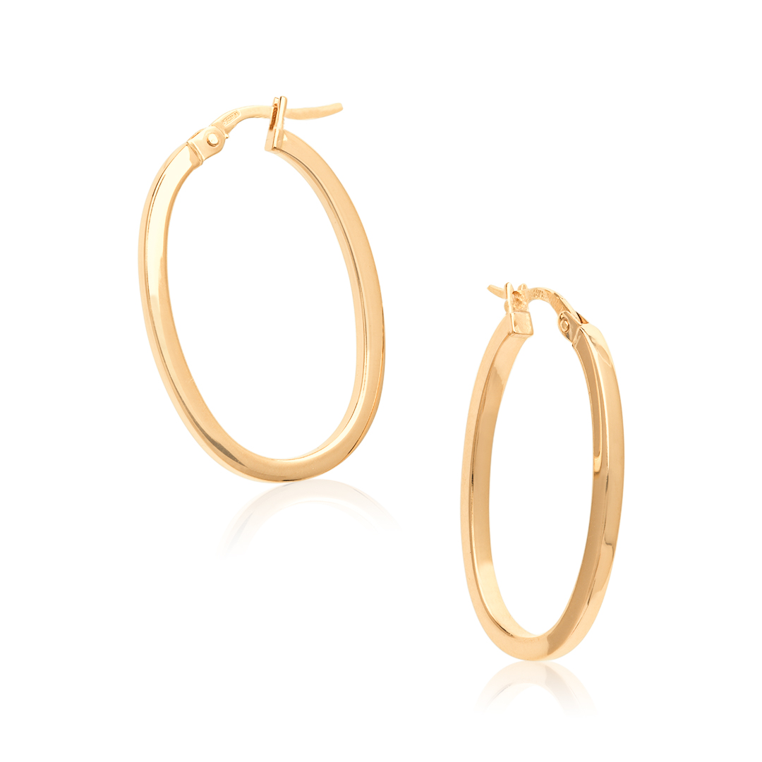 18K Yellow Gold Hoop Earrings