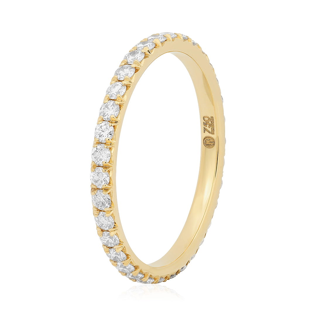 18K Yellow Gold P.Set 0.51Tw Fg Vs Rbc Eternity Band