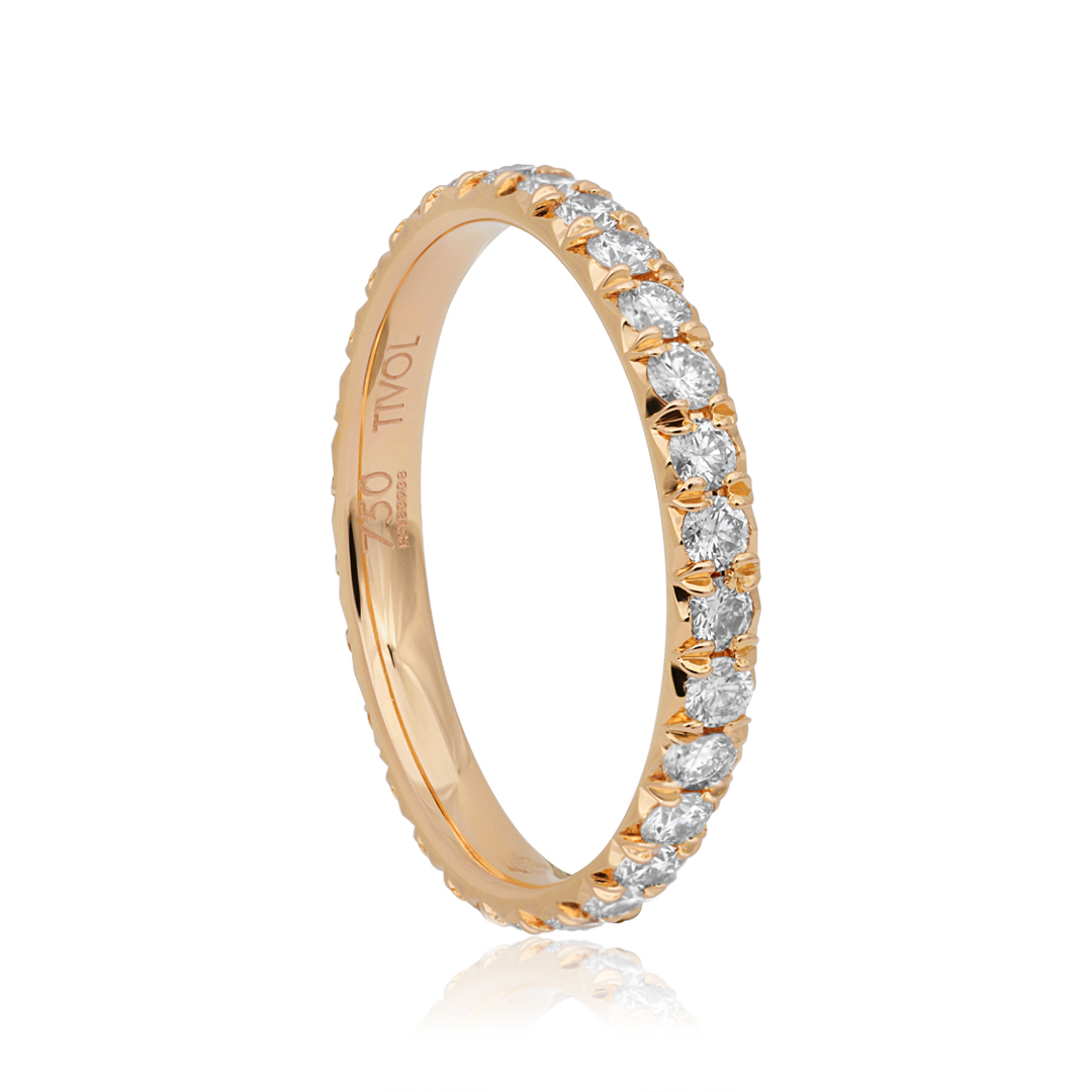 18K Rose Gold and Diamond Eternity Band