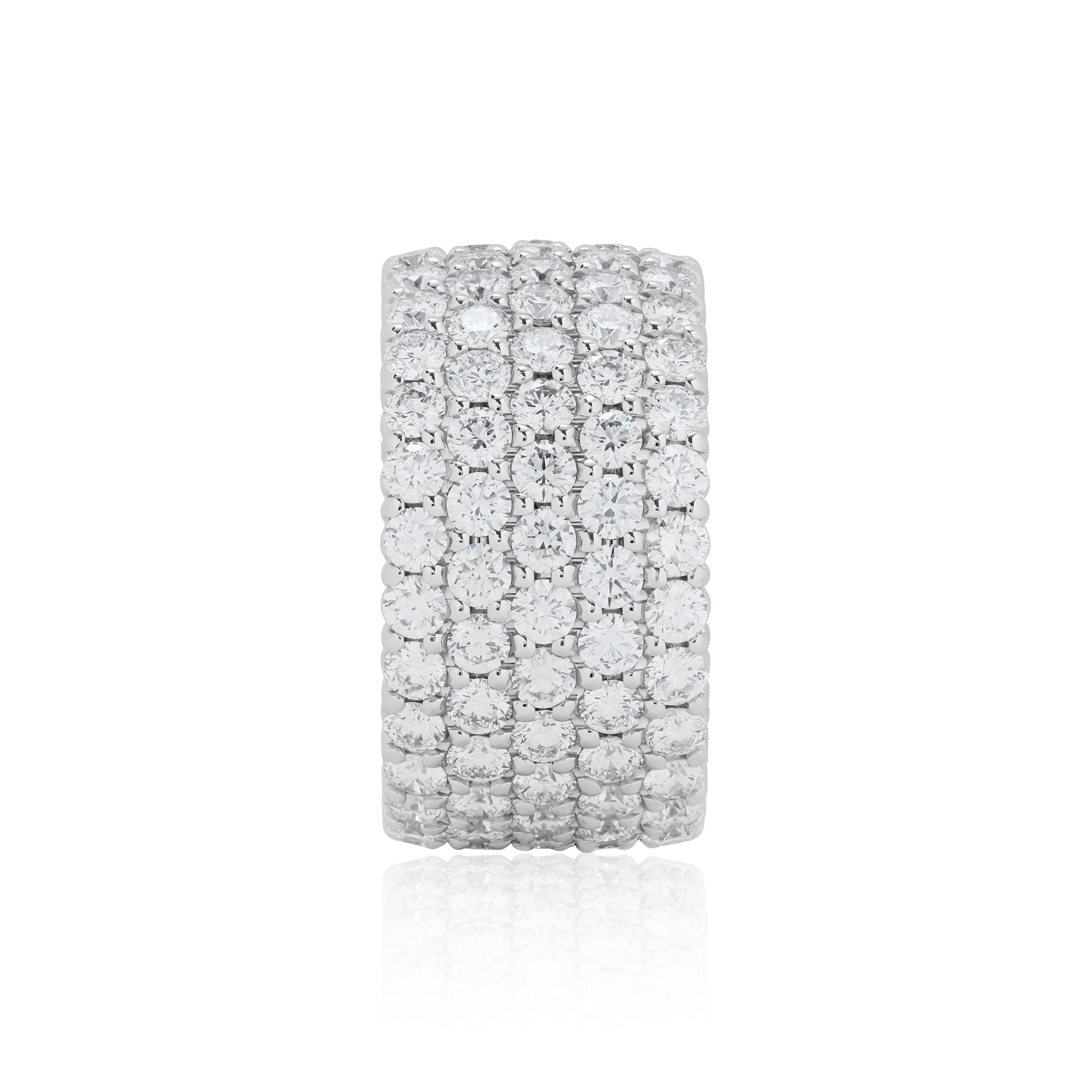 TIVOL 18K White Gold 5 Row Diamond Eternity Band