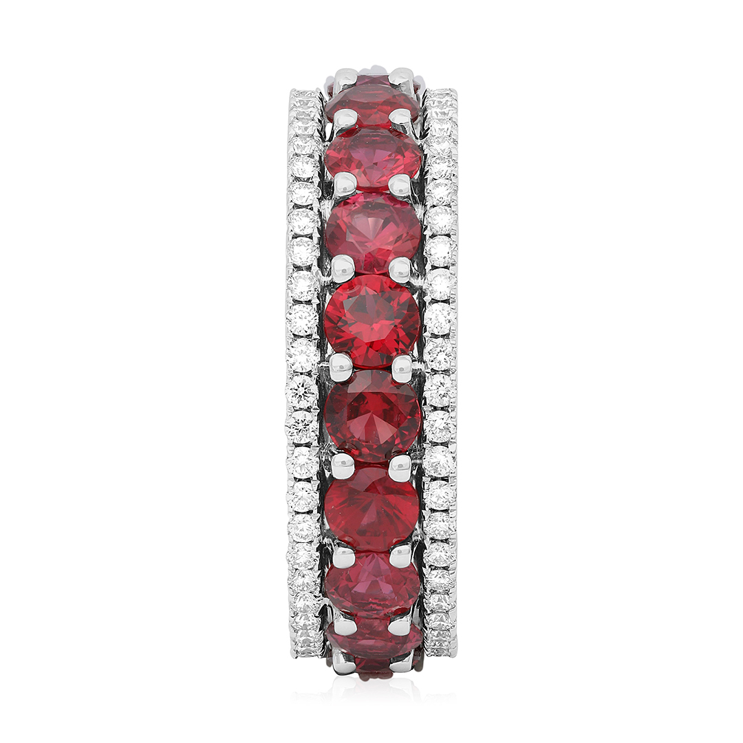 Tivol White Gold Ruby and Diamond Band