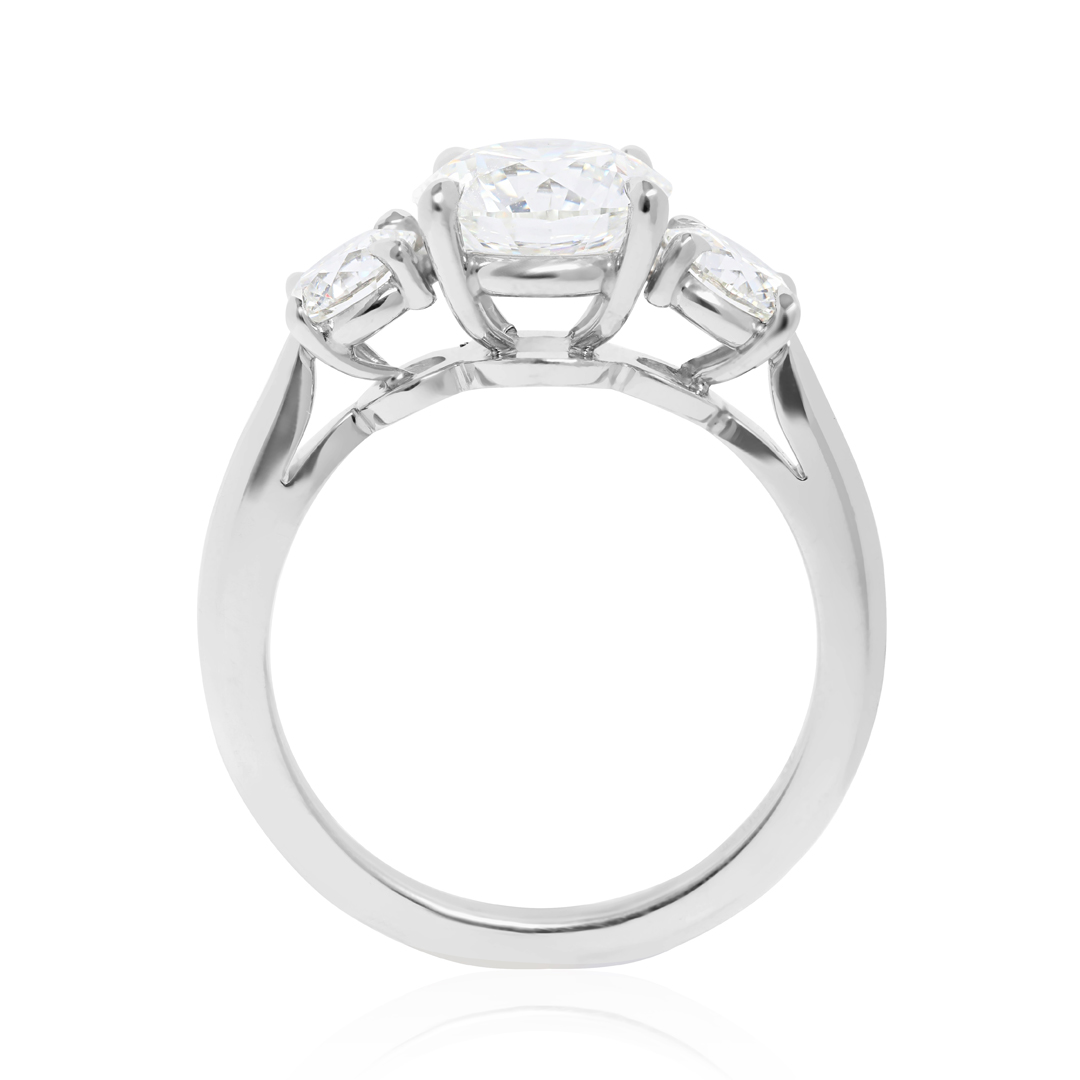 Platinum Three Stone Diamond Semi-Mounting