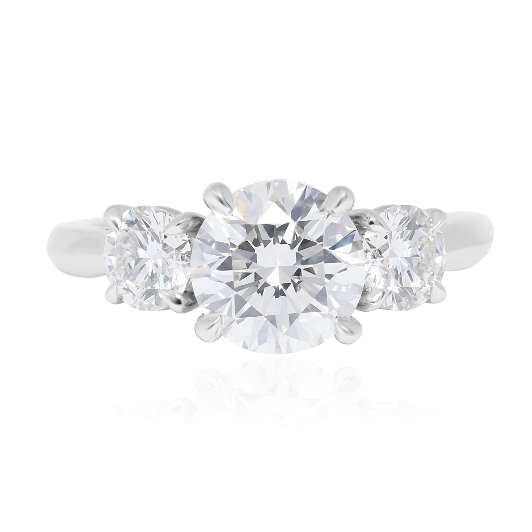 Platinum Three Stone Diamond Semi-Mounting itemprop=