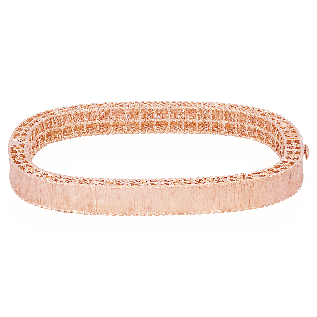 18K Rose Gold Princess Collection Diamond Bangle Bracelet