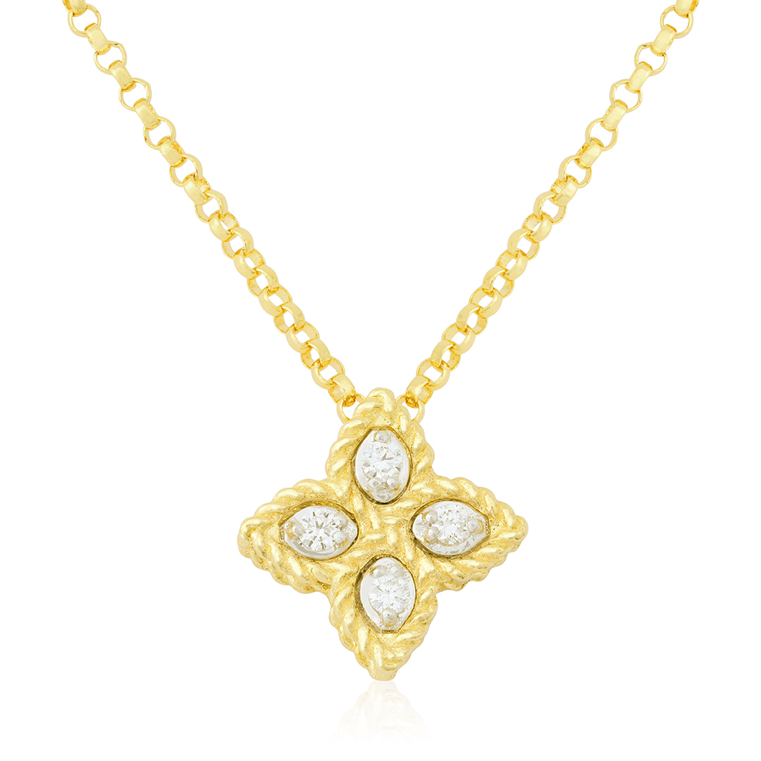 Roberto Coin Yellow Gold Princess Flower Necklace