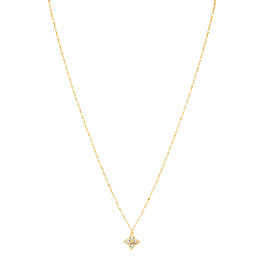 Roberto Coin Yellow Gold Princess Flower Necklace