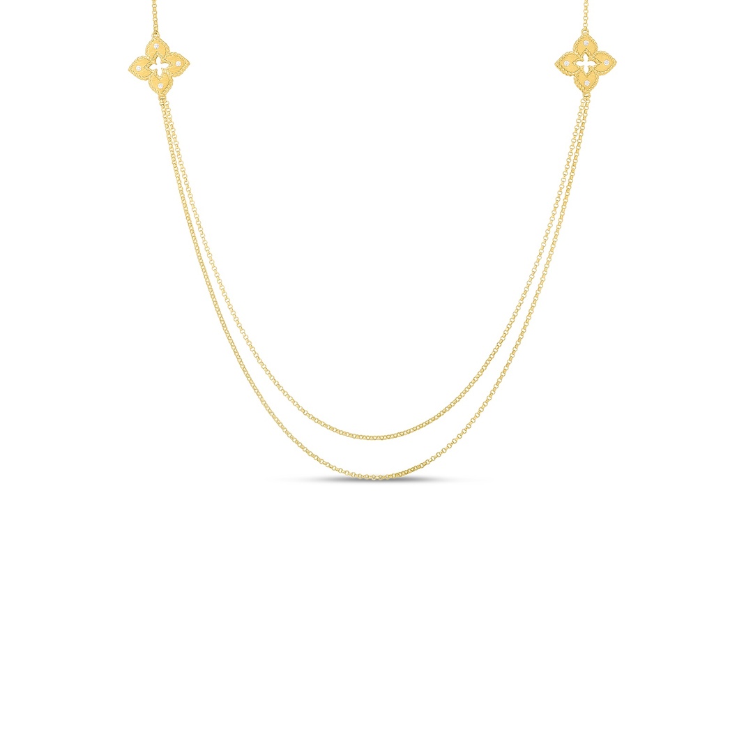 18K Yellow Gold Venetian Princess Collection Diamond Necklace itemprop=