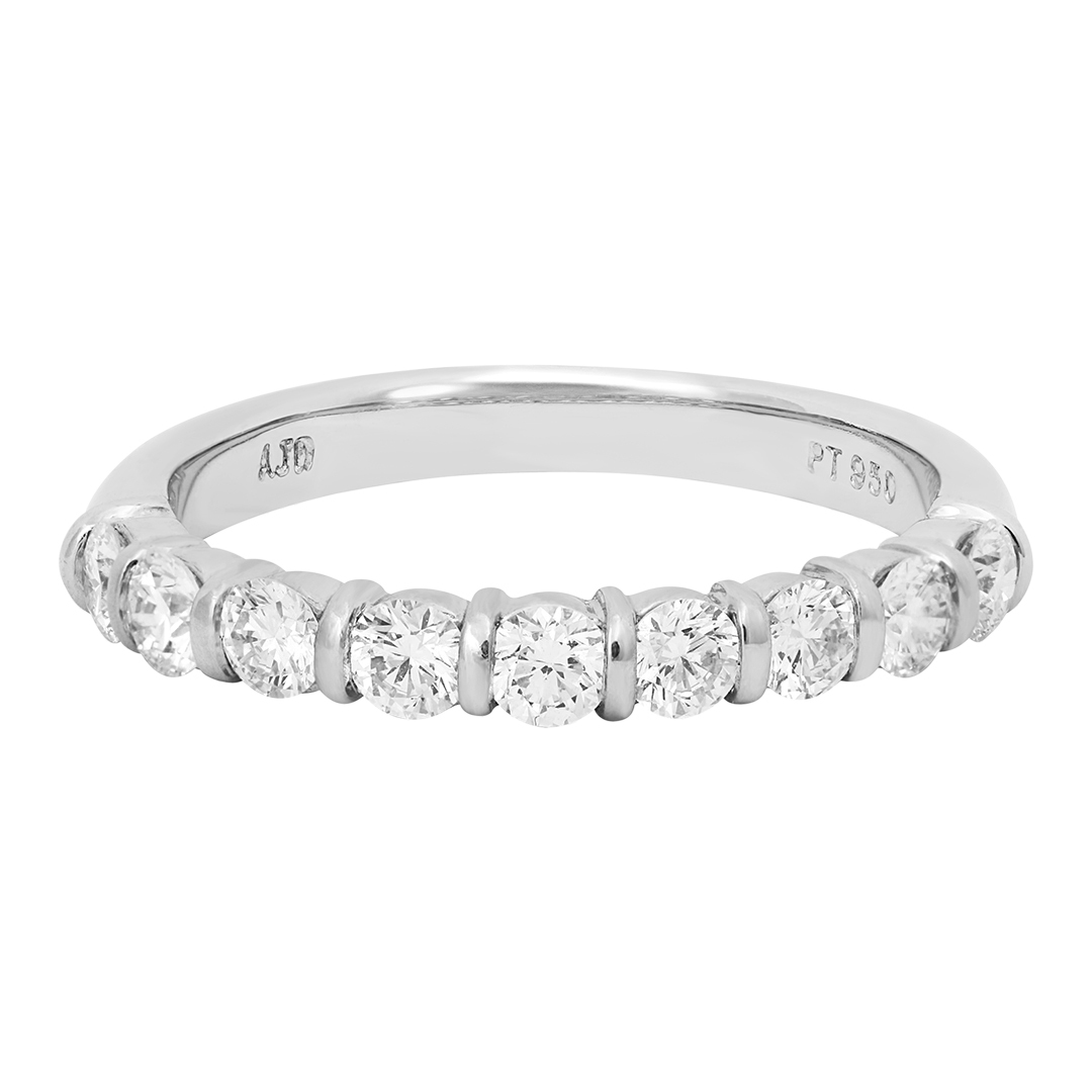 TIVOL Platinum and Diamond Wedding Band