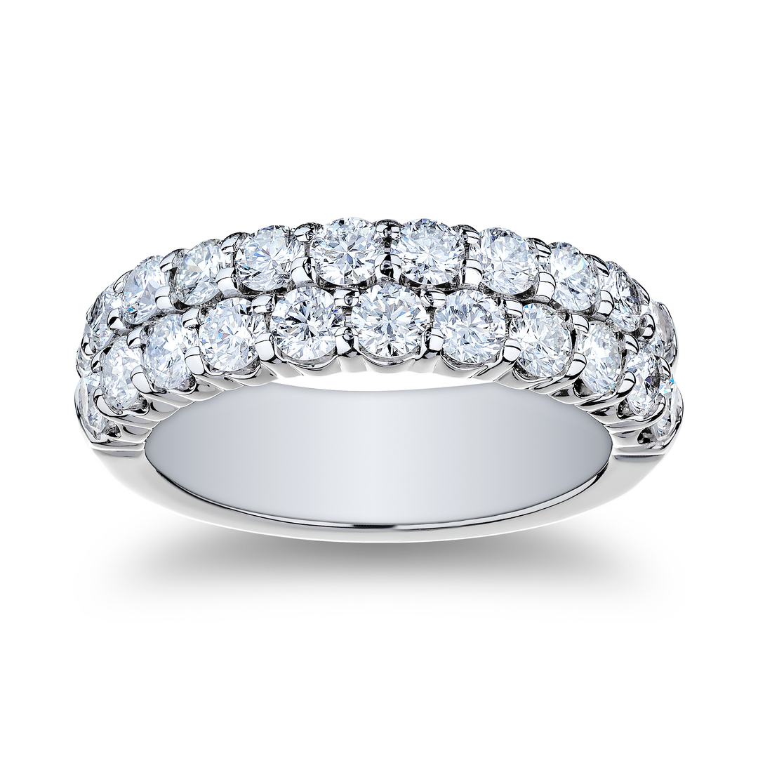 TIVOL 18K White Gold and Diamond Top Set Band