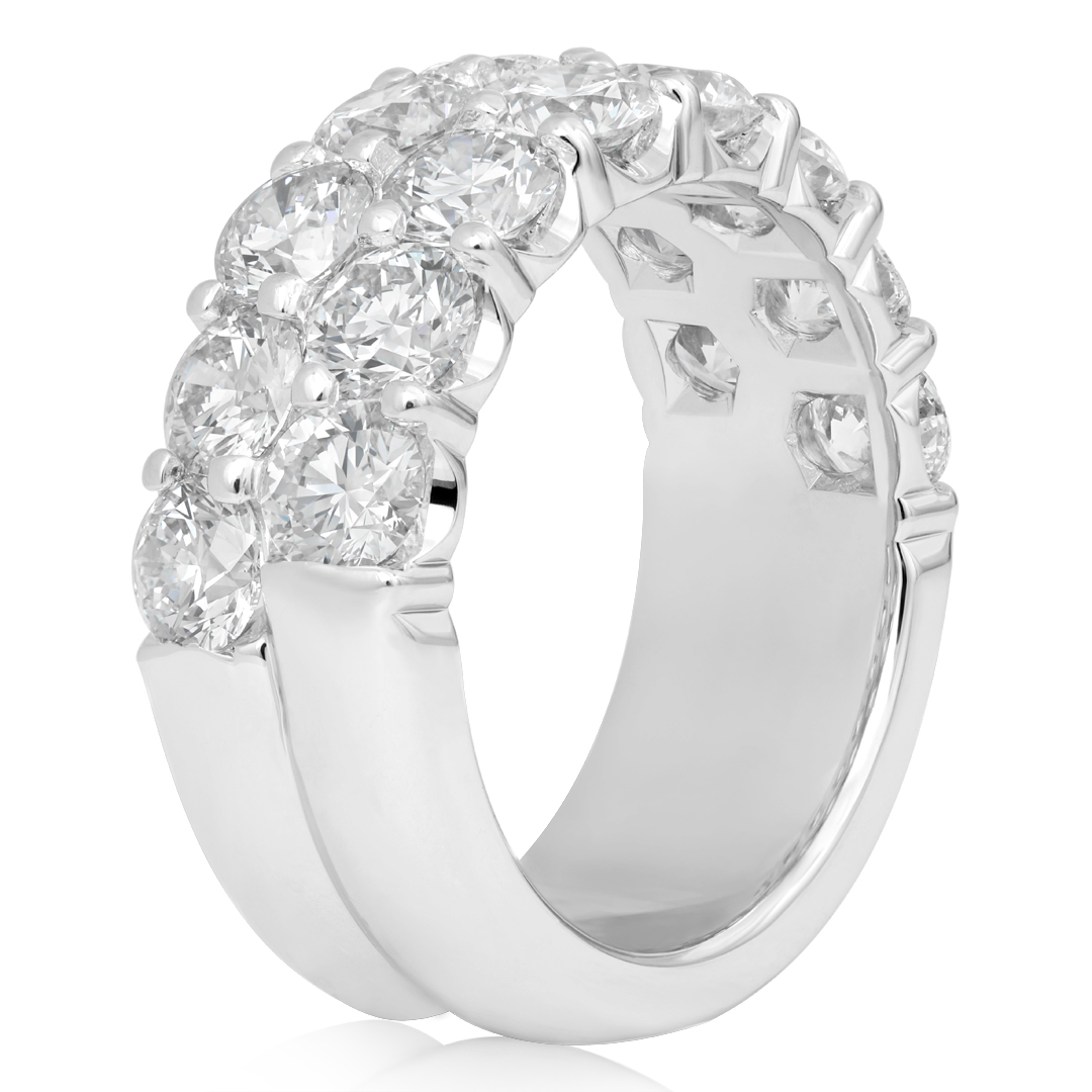 18K White Gold Two Row Diamond Band