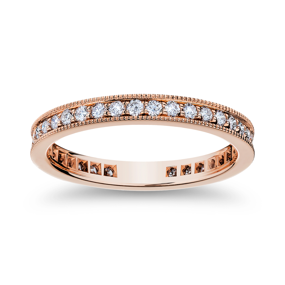 18K Rose Gold Diamond Eternity Band