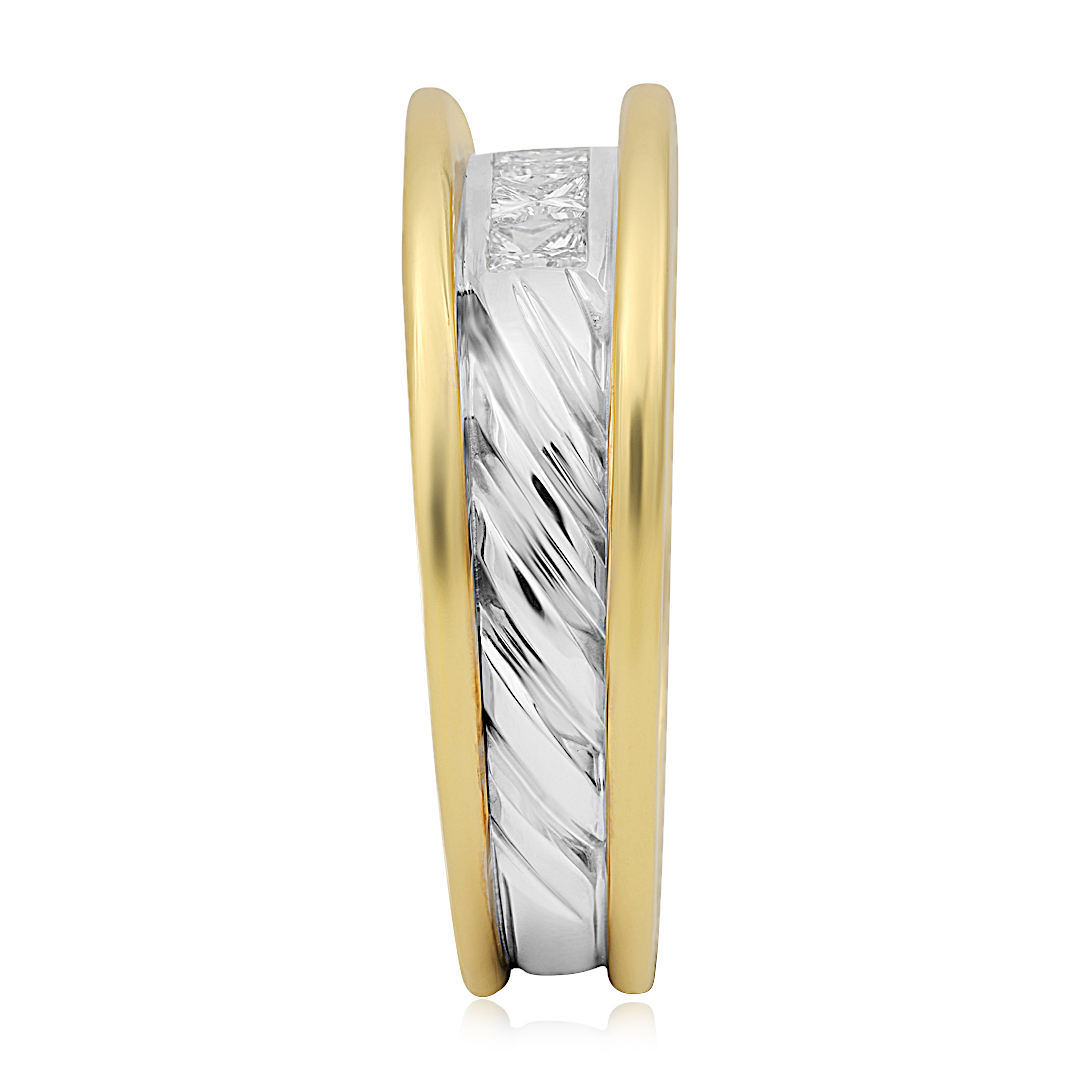 TIVOL 18K White and Yellow Gold Diamond Men's Band