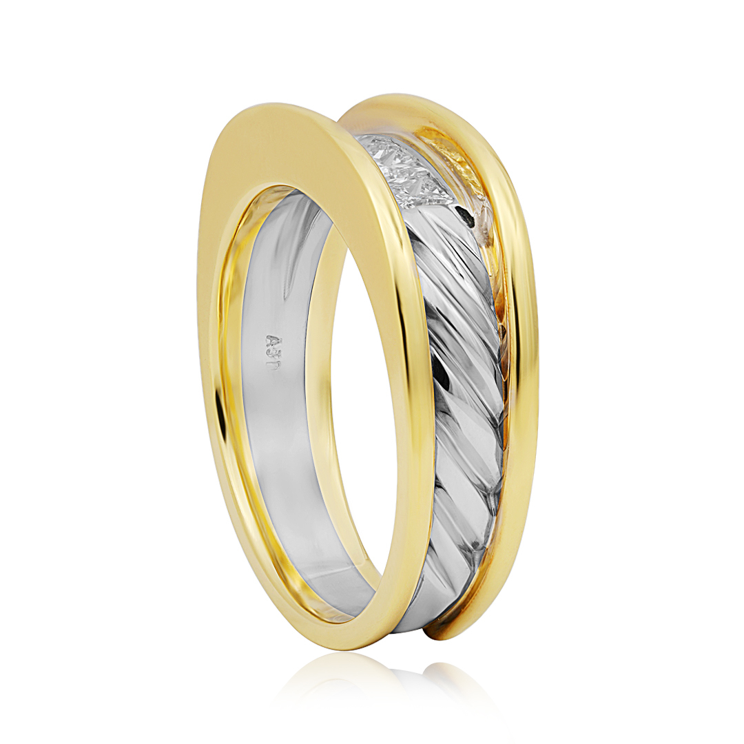 TIVOL 18K White and Yellow Gold Diamond Men's Band