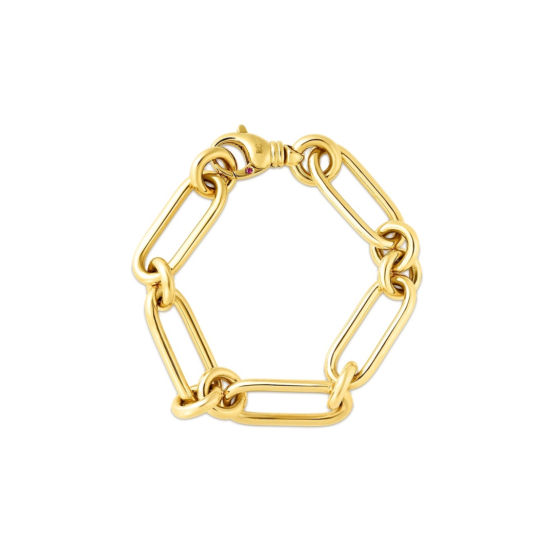 18K Yellow Gold Oro Collection Link Bracelet