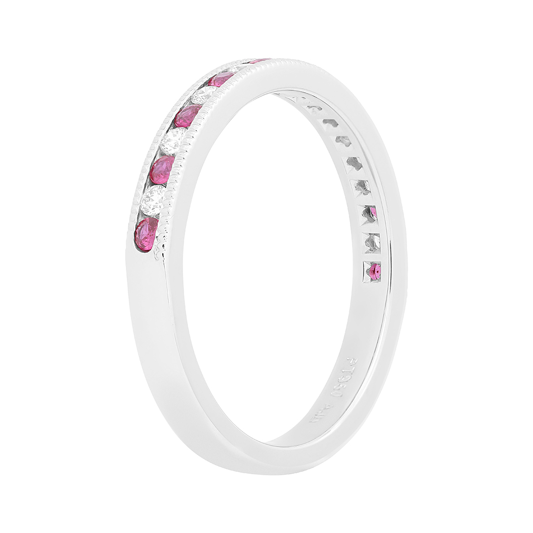 Tivol Platinum Diamond and Ruby Band