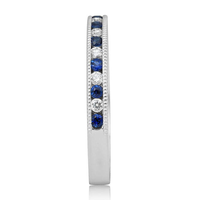 Tivol Platinum Diamond and Sapphire Band