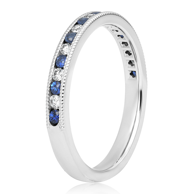 Tivol Platinum Diamond and Sapphire Band