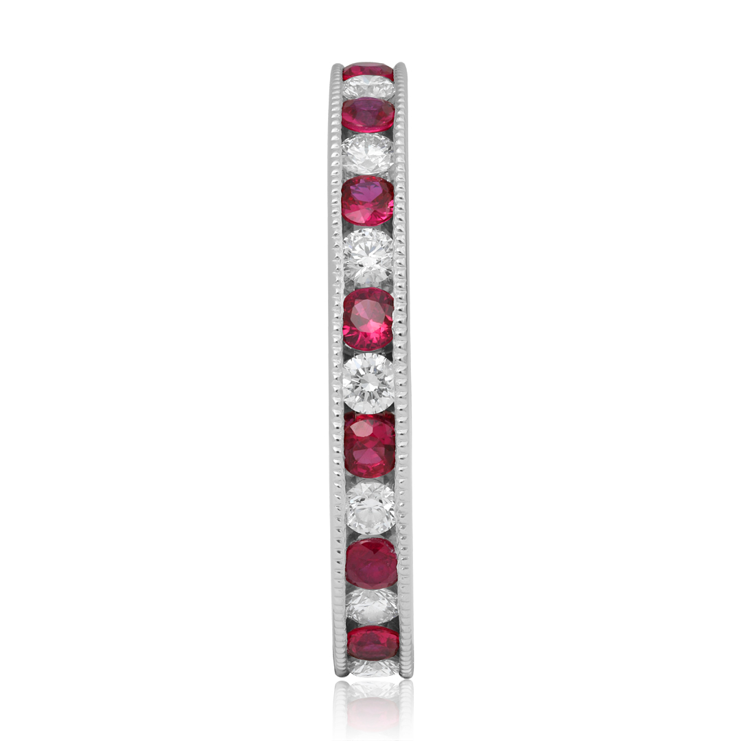 Platinum Diamond and Ruby Band