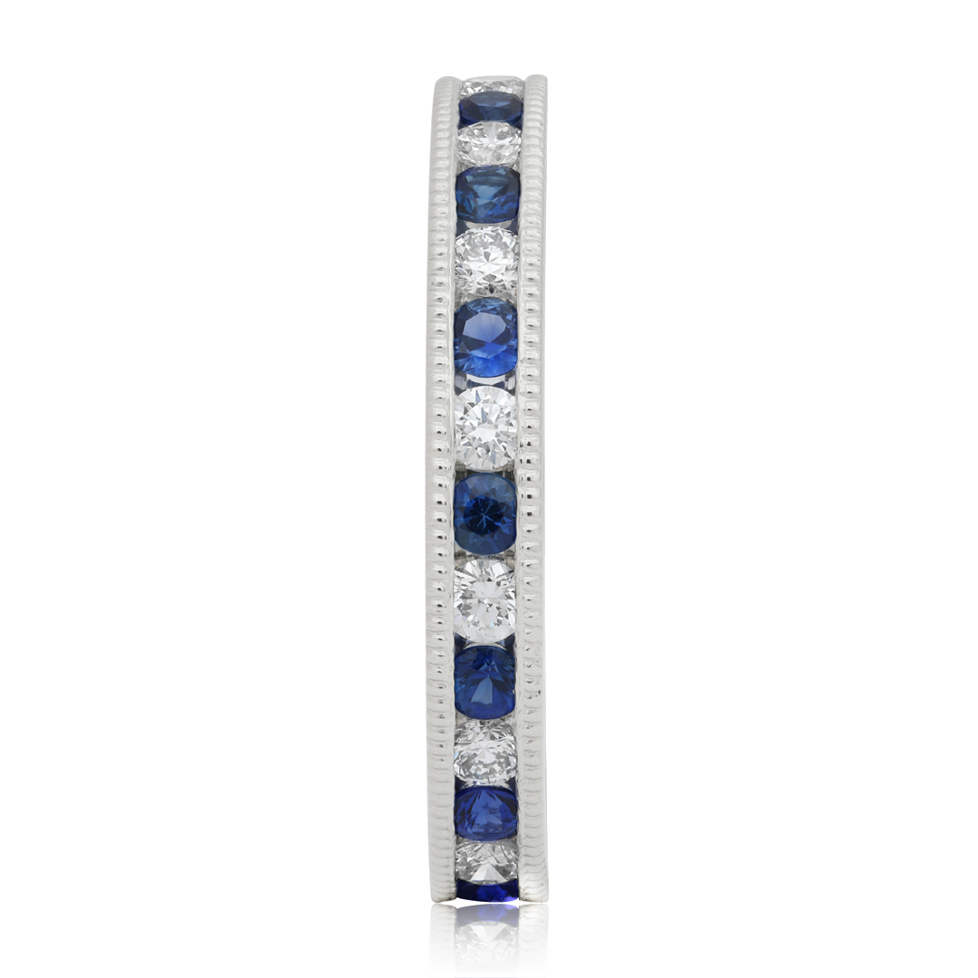 TIVOL Platinum Diamond and Sapphire Band