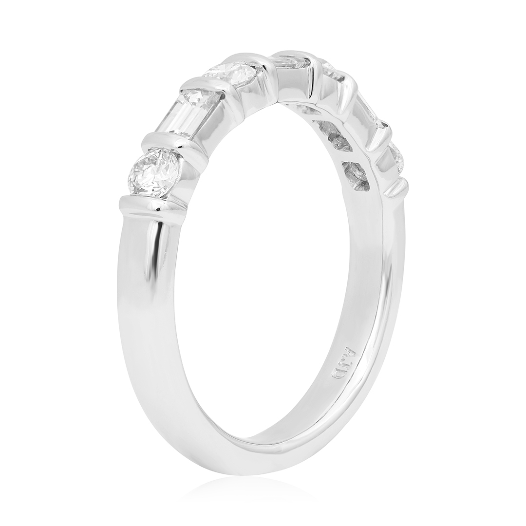 TIVOL Platinum and Diamond Band Ring