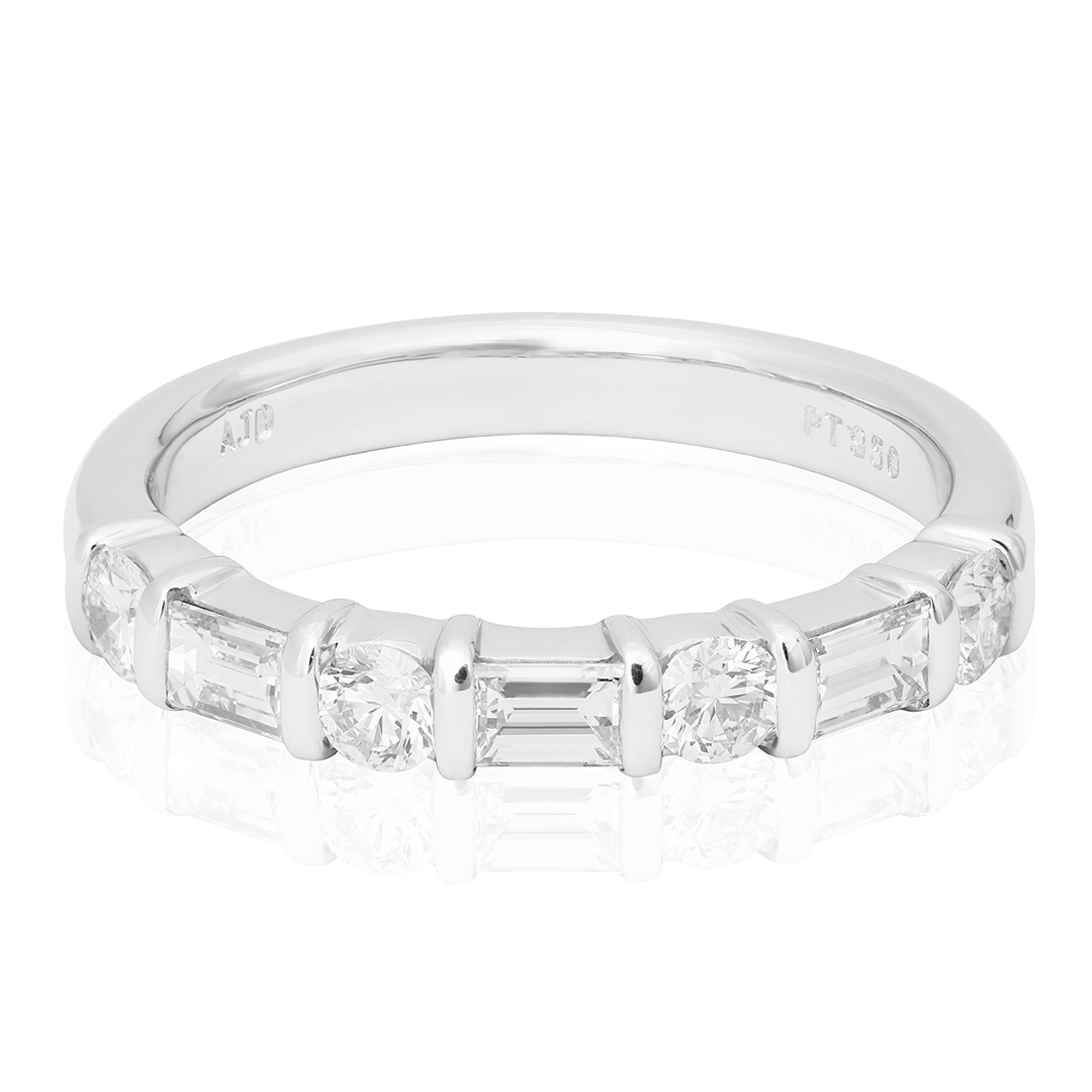 TIVOL Platinum and Diamond Band Ring