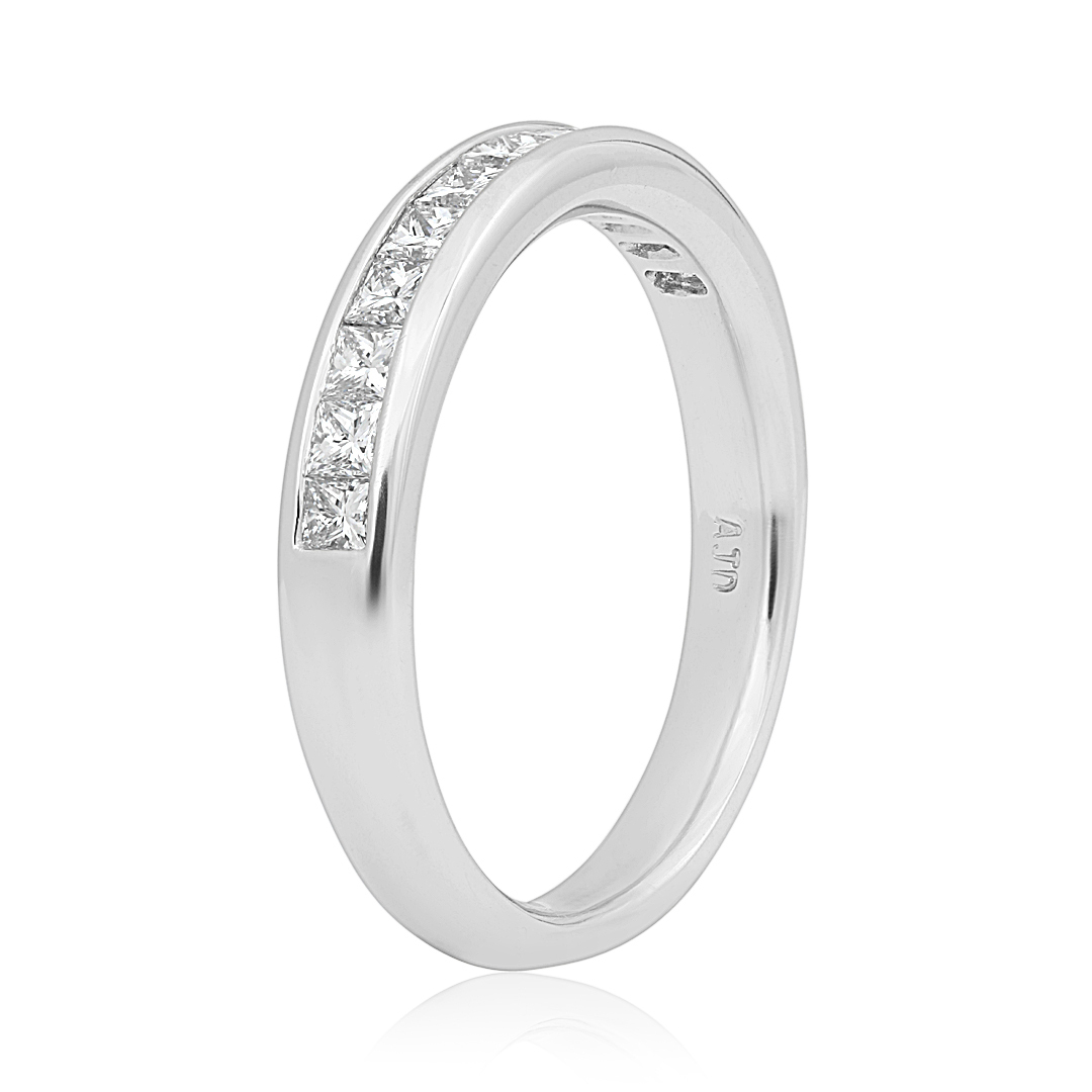 TIVOL Platinum and Diamond Tapering Band Ring