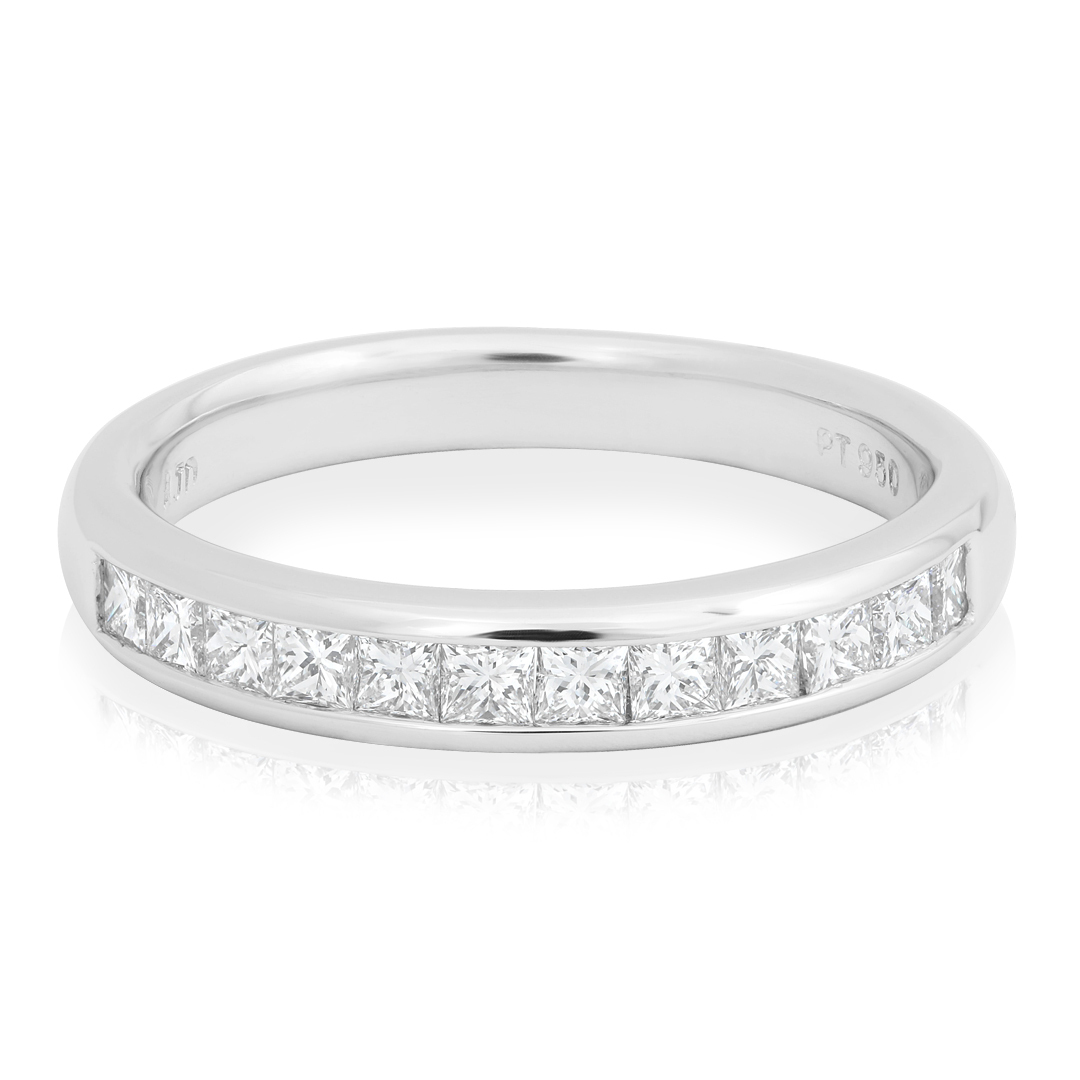 TIVOL Platinum and Diamond Tapering Band Ring