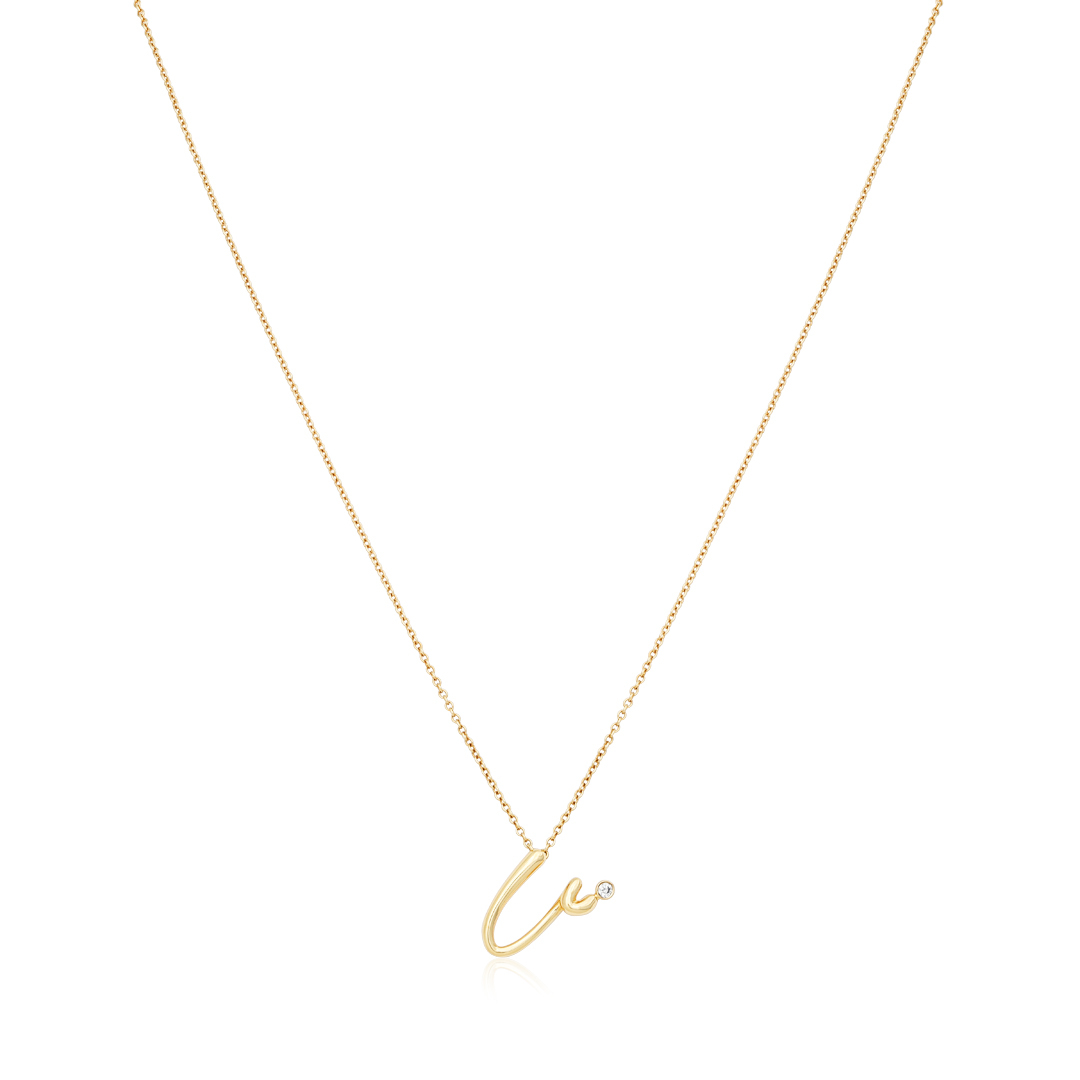 Kwiat Rose Gold Initial v Necklace
