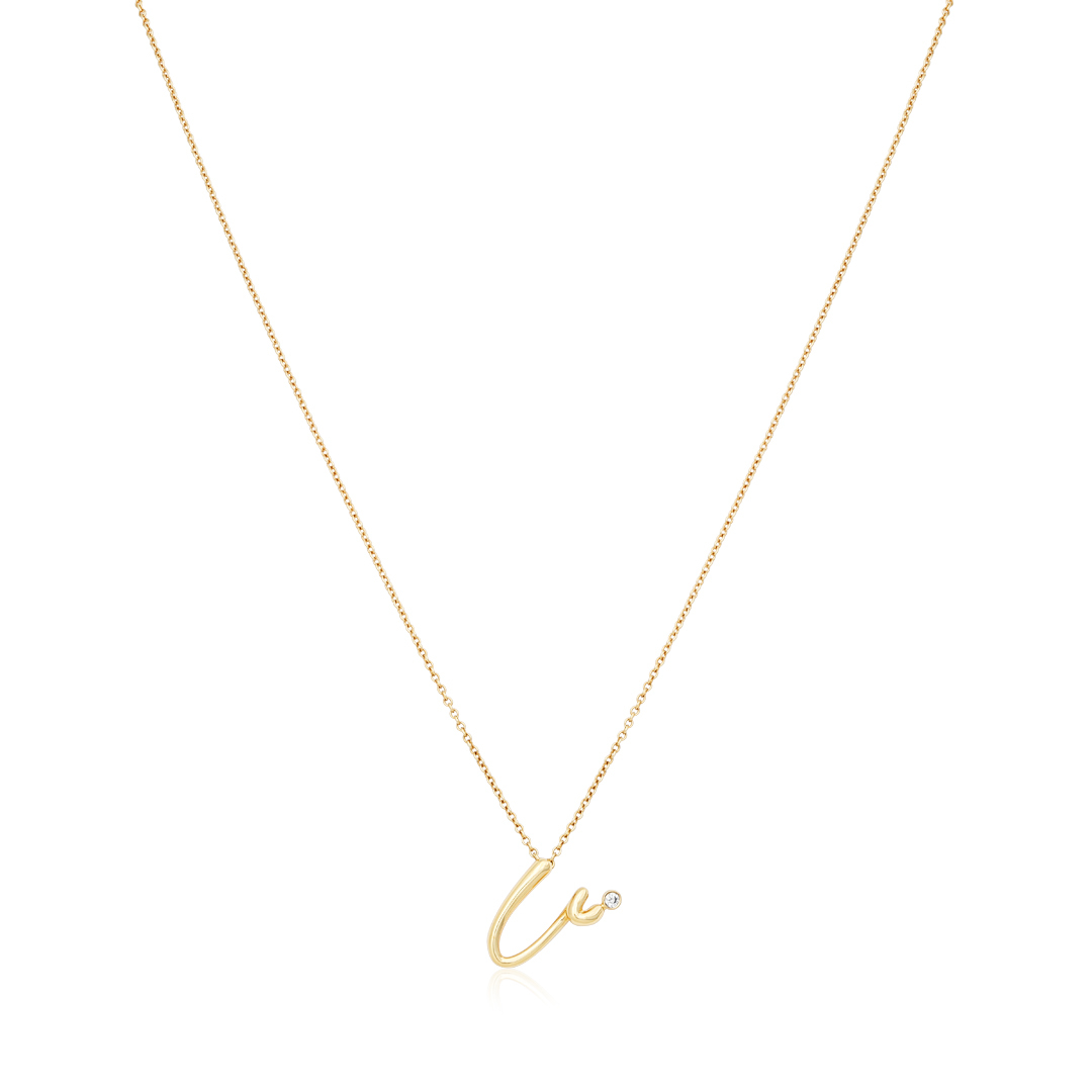 Kwiat Rose Gold Initial "v" Necklace - 13518
