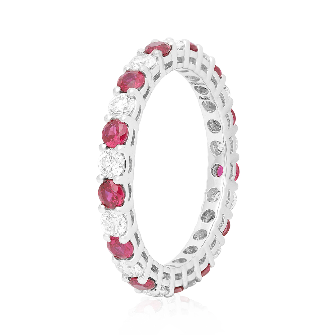 TIVOL Diamond and Ruby Eternity Band