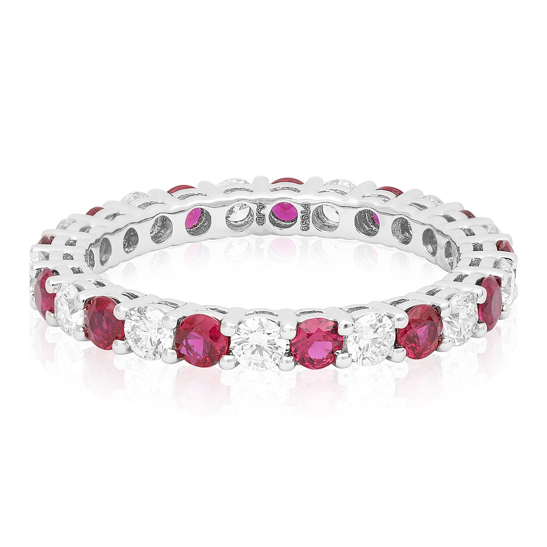 TIVOL Diamond and Ruby Eternity Band