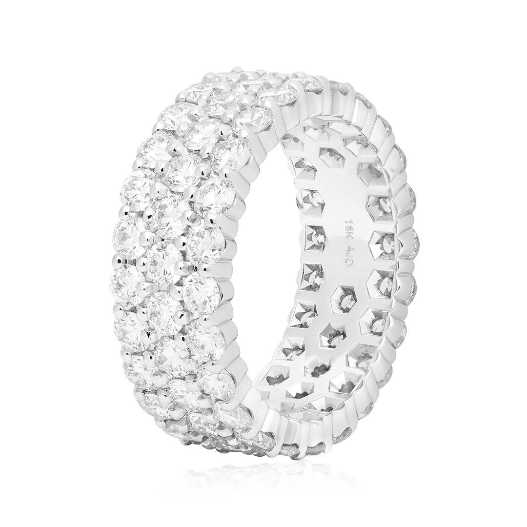 TIVOL 18K White Gold and Diamond Band Ring