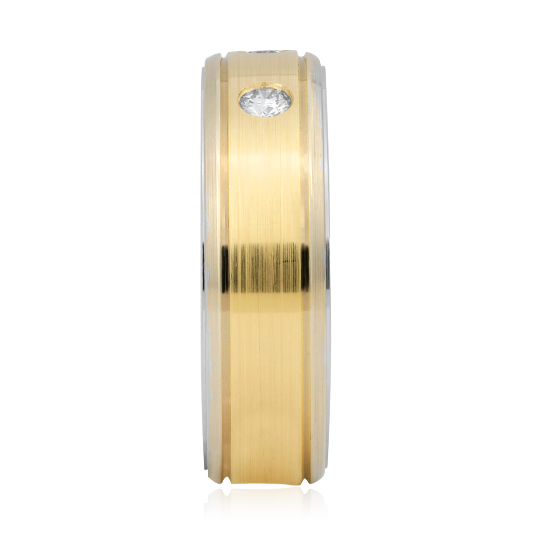 TIVOL Yellow Gold Diamond Men's Wedding Band