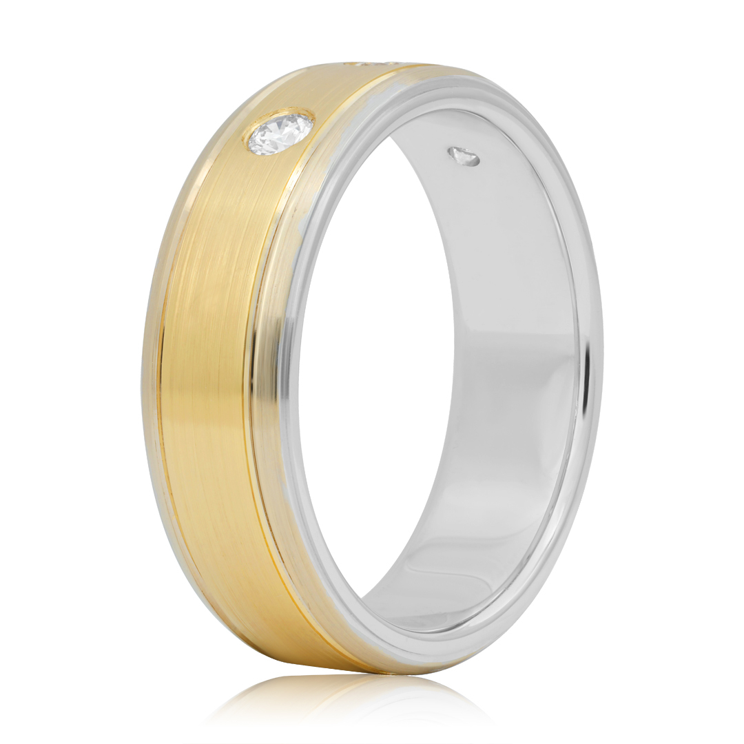 TIVOL Yellow Gold Diamond Men's Wedding Band