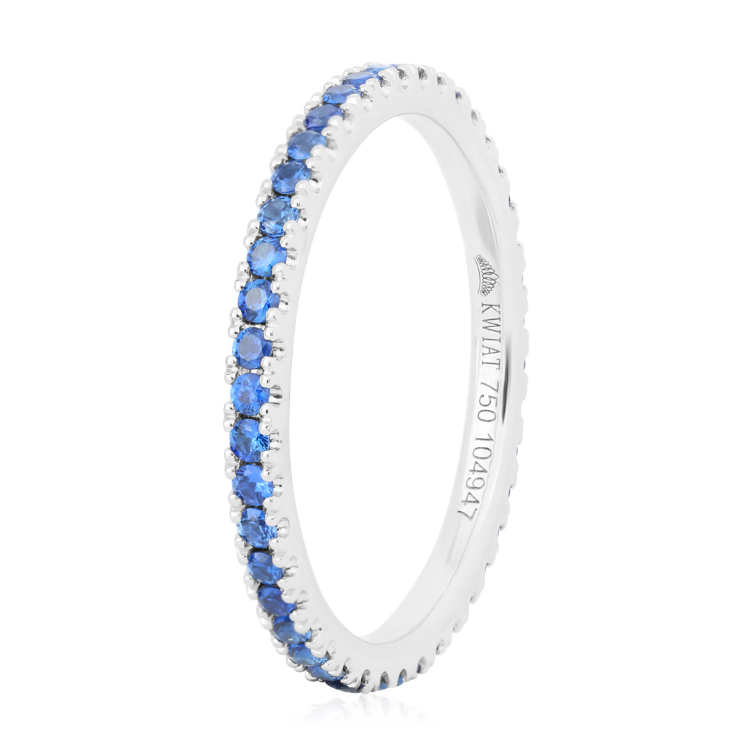 18k Yellow Gold and Blue Sapphire Eternity Band
