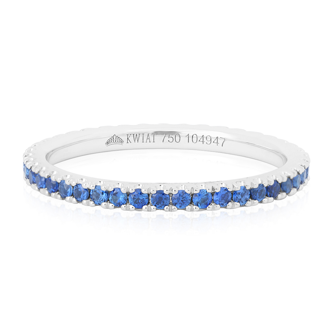 18k Yellow Gold and Blue Sapphire Eternity Band itemprop=