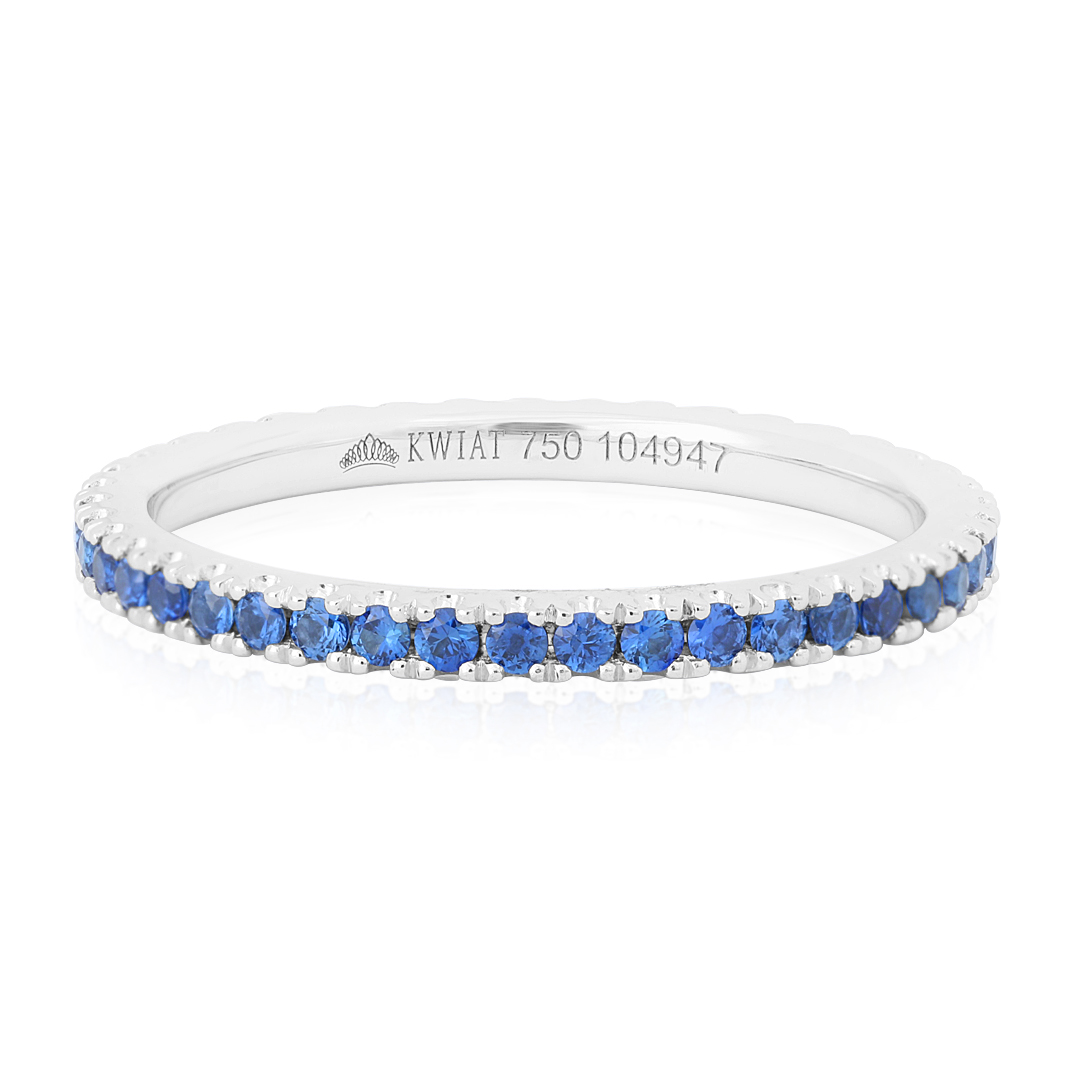 18k Yellow Gold and Blue Sapphire Eternity Band