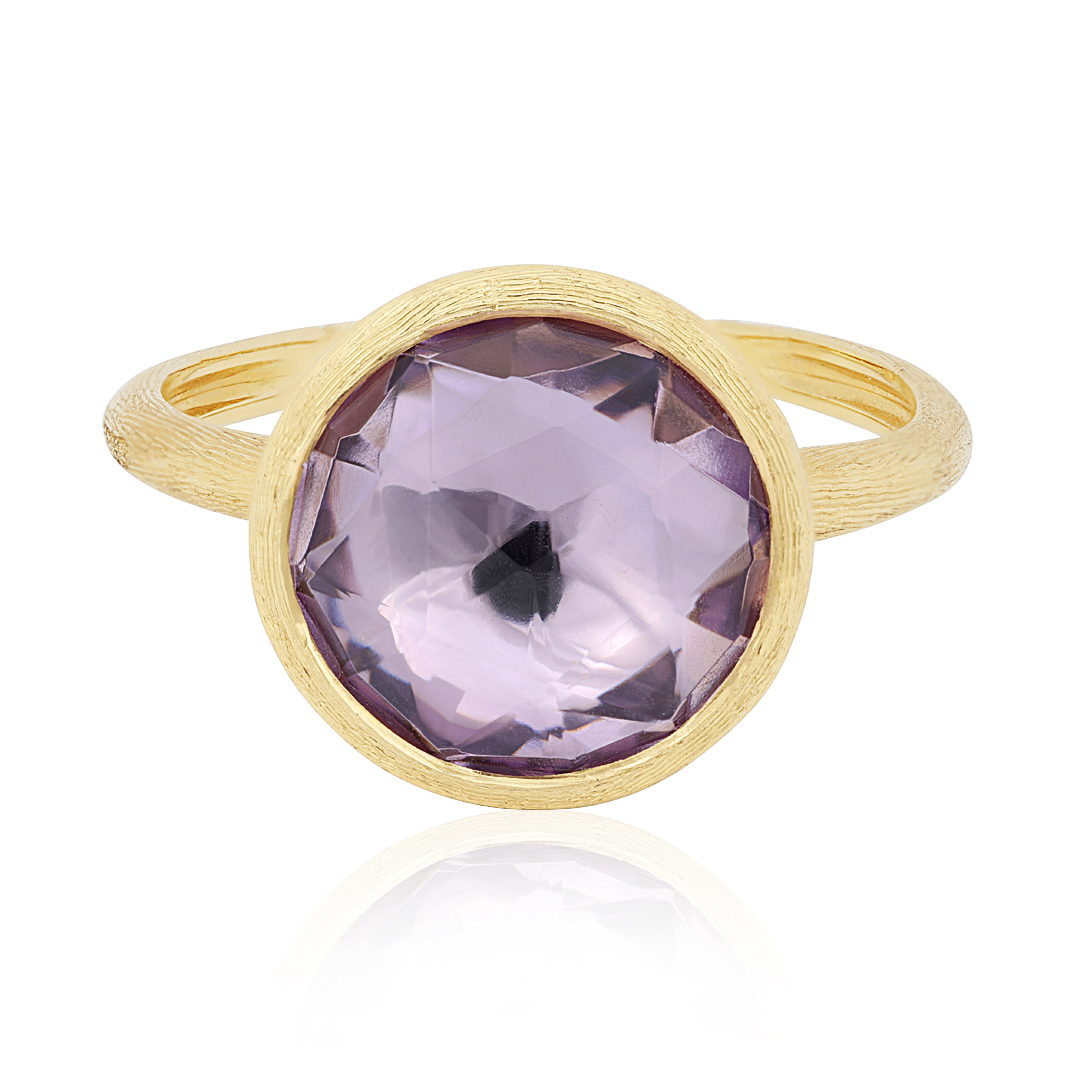 18K Yellow Gold Jaipur Collection Rose Cut Amethyst Ring