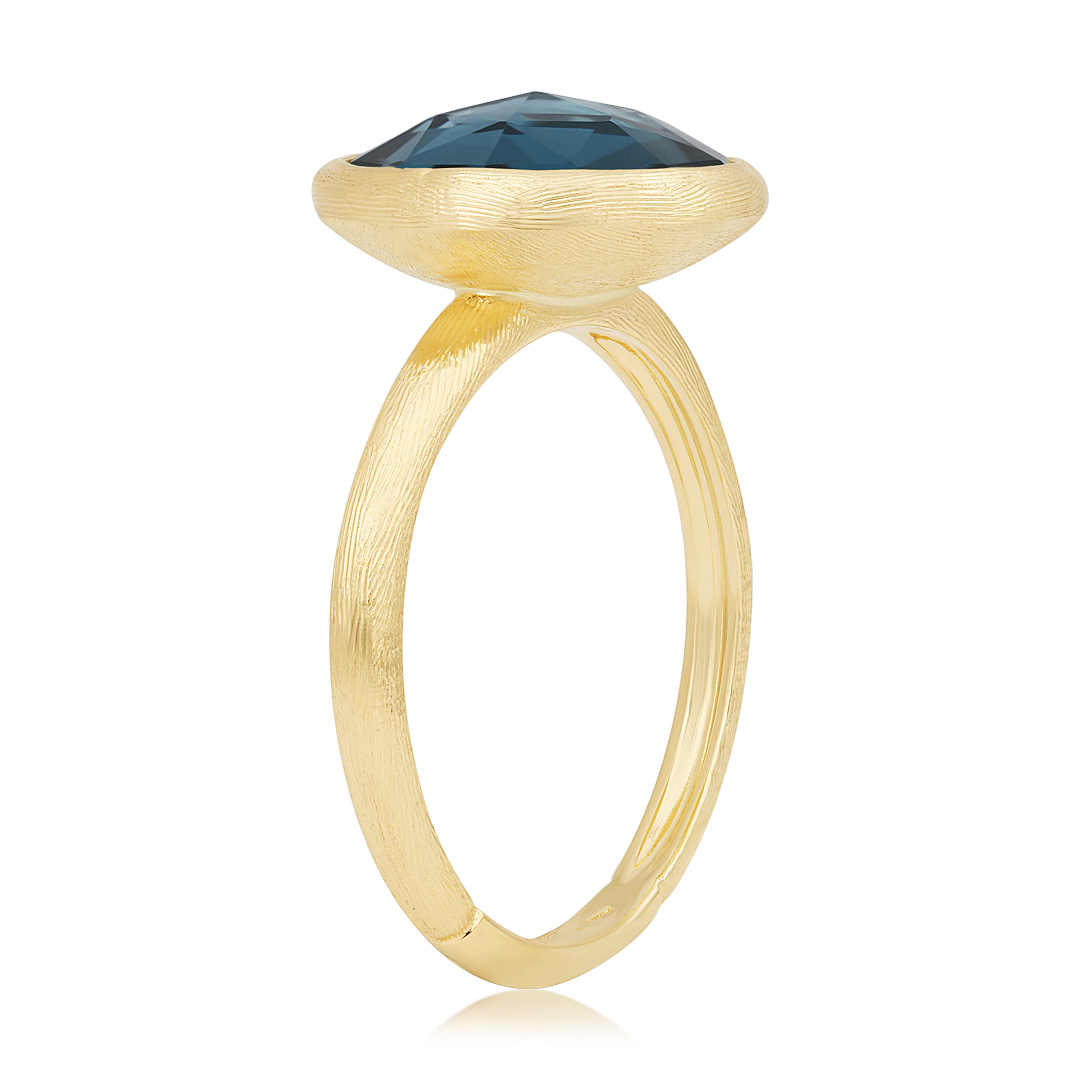 18K Yellow Gold Jaipur Collection Blue Topaz Ring