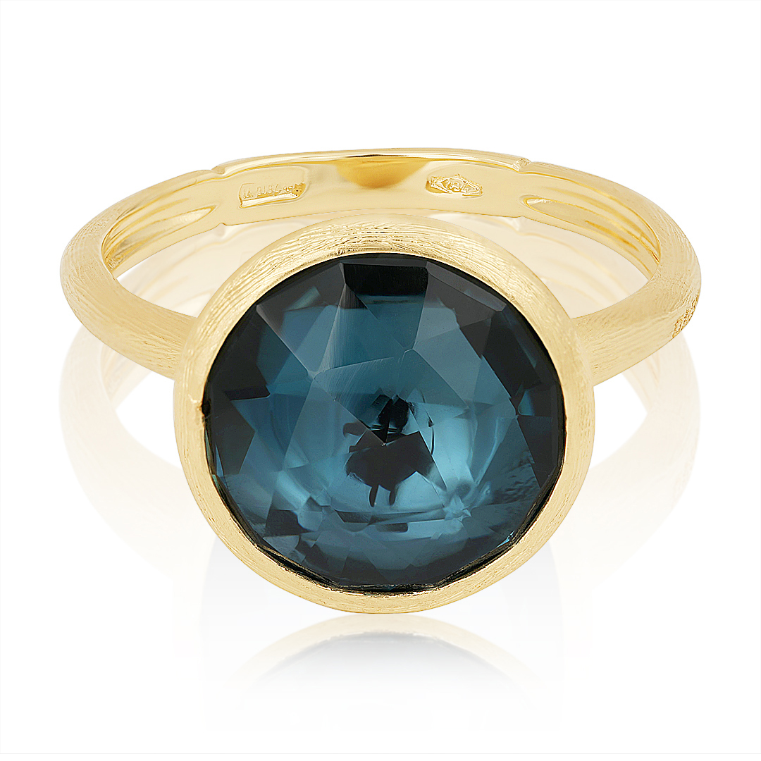 18K Yellow Gold Jaipur Collection Blue Topaz Ring