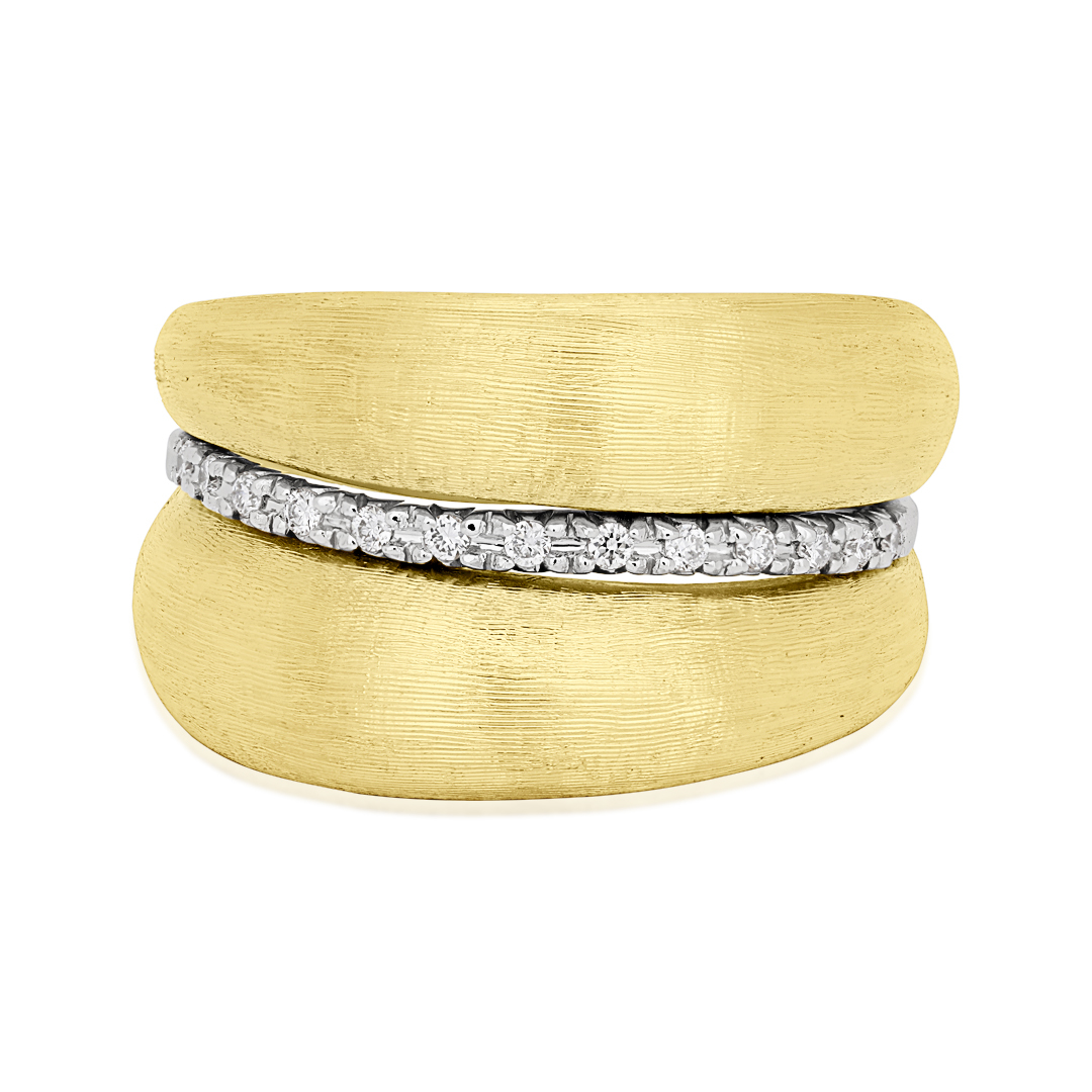 18K Yellow and White Gold Diamond Ring