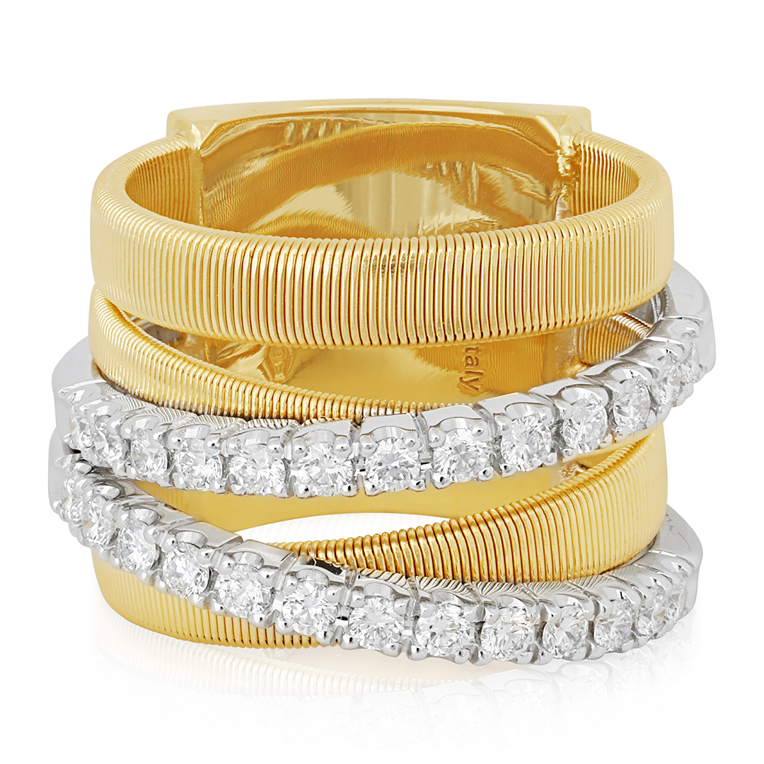 Marco Bicego 18K Yellow and White Gold Masai Collection Crossover Diamond Ring