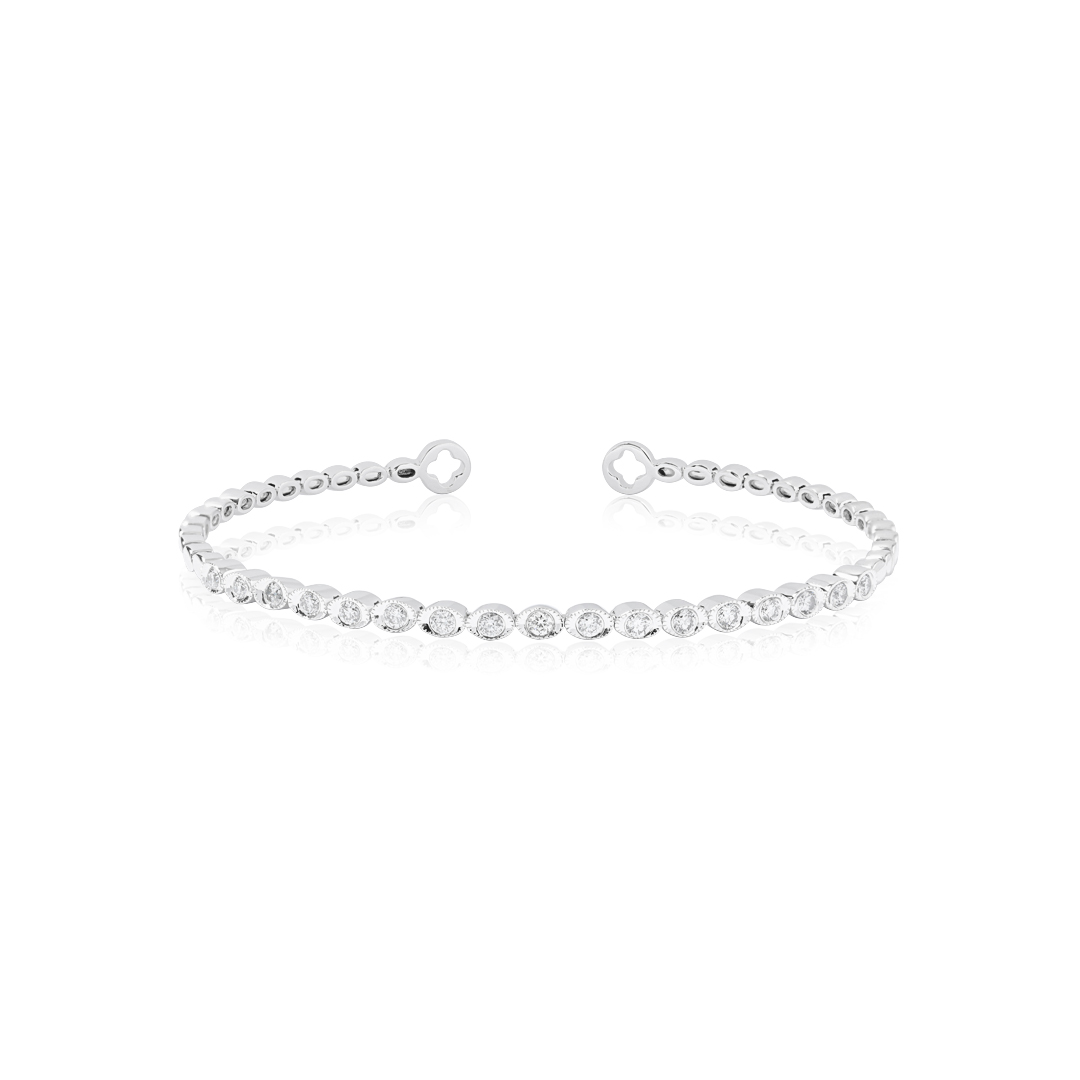 TIVOL 14K White Gold Diamond Bangle